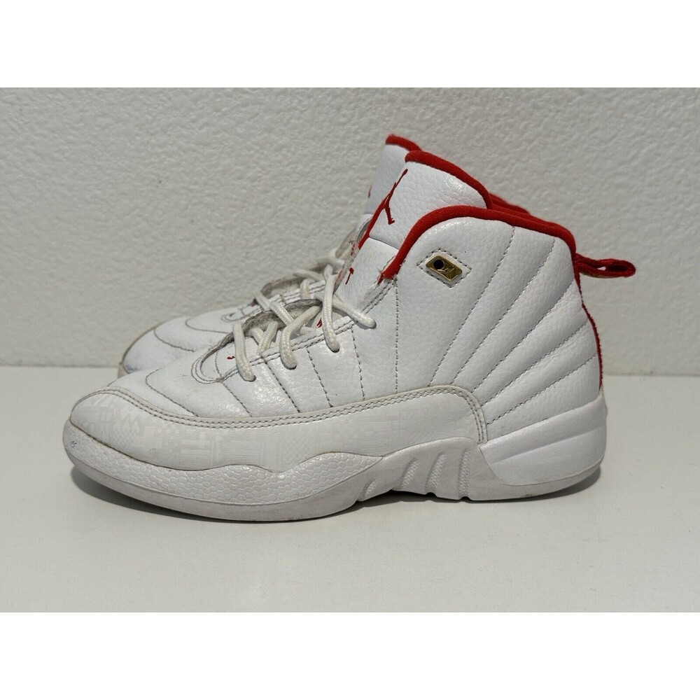 Nike Air Jordan 12 Retro Boys Size 2Y White Athletic Shoes Sneakers 151186-107